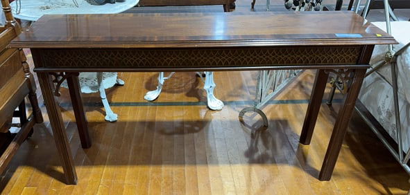 COUNCILL CRAFTSMAN BANDED INLAID HALL TABLE