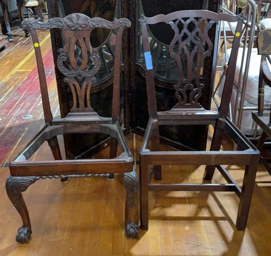 2 ANTIQUE CHIPPENDALE SIDE CHAIRS (1 of 3)