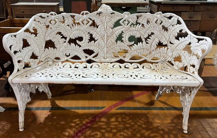 ANTIQUE CAST IRON GARDEN BENCH