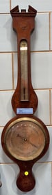 D GUGERI OF BOSTON INLAID MAHOGANY BAROMETER