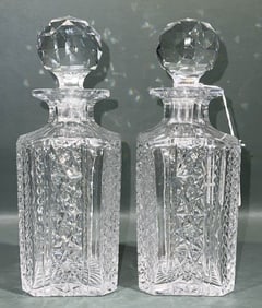 PAIR OF CUT CRYSTAL BOTTLES