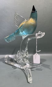 MURANO ART GLASS BIRD ON A BRANCH