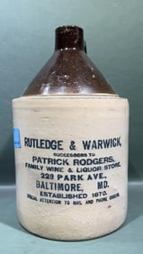 RUTLEDGE & WARWICK BALTIMORE MD STONEWARE WHISKY B