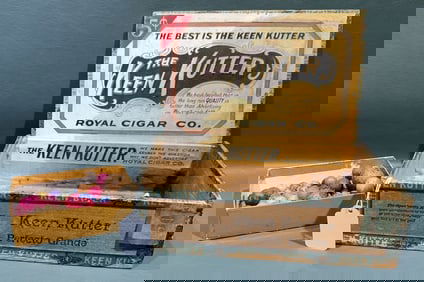 KEEN KUTTER CIGAR BOX & CLAY MARBLES