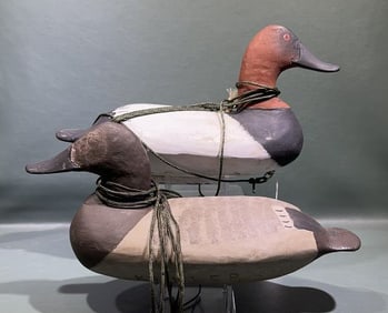PAIR OF UPPER BAY STYLE CANVASBACKS BRANDED KELLER