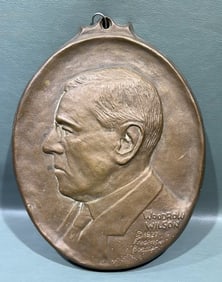 WOODROW WILSON BRONZE PLAQUE "1927"