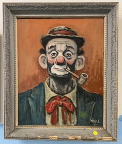 VOGEL OIL ON BOARD OF A CLOWN "1964"