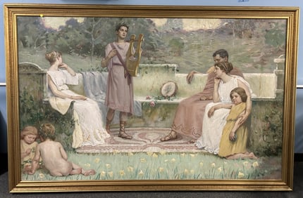 O. C. WIGARD LARGE OIL ON CANVAS W/ GREEK THEME