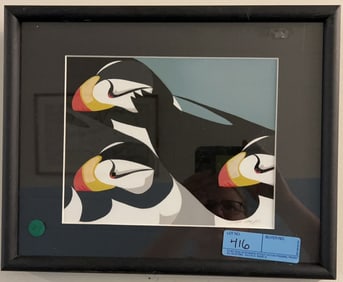 TOM TAYLOR "PUFFIN TRIAD" SIGNED SILKSCREEN