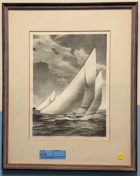 JOHN MOLL "CHESAPEAKE BAY LOG CANOES" PRINT 55/150 (1 of 3)