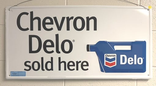 CONTEMPORARY CHEVRON DELO OIL ADVERTISING SIGN