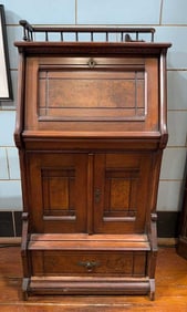 ANTIQUE WALNUT FALL FRONT DESK