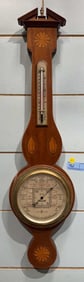 SHORT & MASON LONDON INLAID MAHOGANY BEROMETER