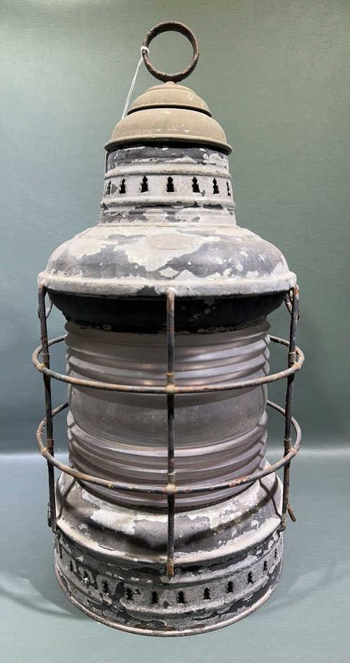 LARGE ANTIQUE PERKO SHIP LIGHT: 21" TALL