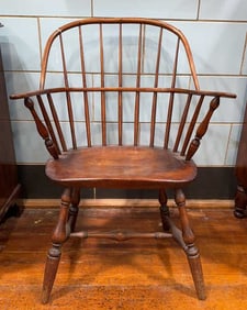 ANTIQUE BOW BACK WINDSOR ARM CHAIR