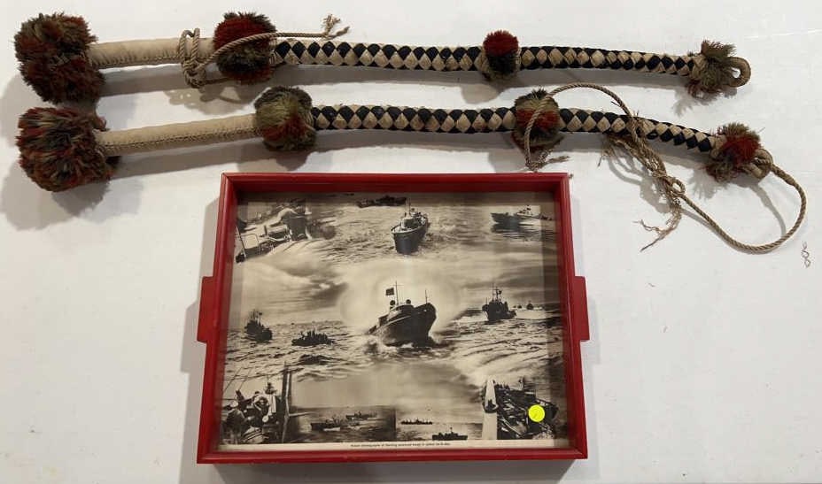 WWII NAVAL ROPES MADE FOR HAROLD STARK & TRAY: THESE CAME FROM THE FAMILY OF CHIEF OF NAVAL OPERATIONS HAROLD STARK