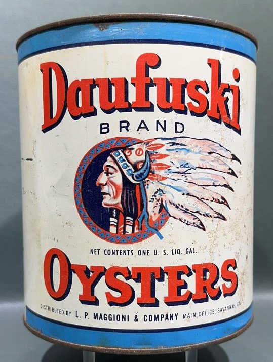 DAUFUSKI 1 GALLON OYSTER CAN: 7-1/2"