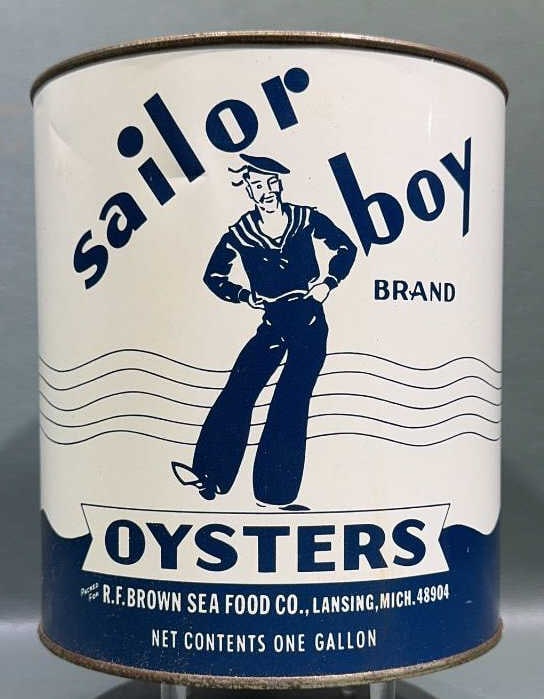 SAILOR BOY 1 GALLON OYSTER CAN: 7-1/2"