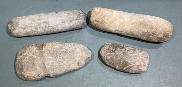 4 VARIOUS NATIVE AMERICAN STONE TOOLS
