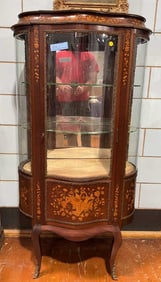 FRENCH INLAID VITRINE CABINET
