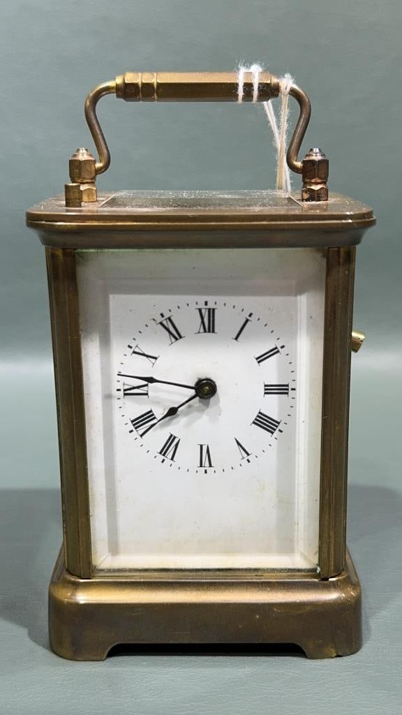 SMALL FRENCH CARRIAGE CLOCK W/ ALARM (1 of 4)
