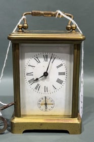 SMALL FRENCH CARRIAGE CLOCK W/ ALARM