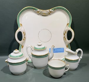 HAVILAND HANDPAINTED TEA SET W/ TRAY