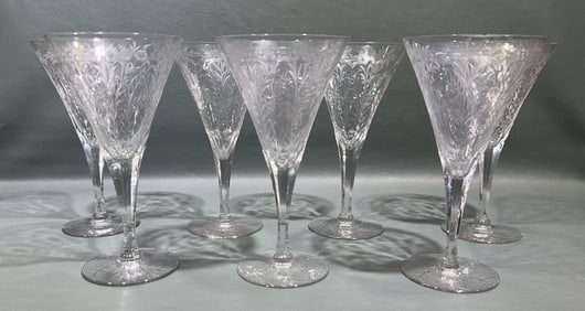 7 QUALITY ETCHED STEMWARE