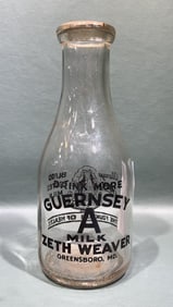 ZETH WEAVER GREENSBORO, MD MILK BOTTLE