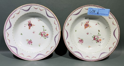 2 ANTIQUE CHINESE FAMILLE ROSE BOWLS