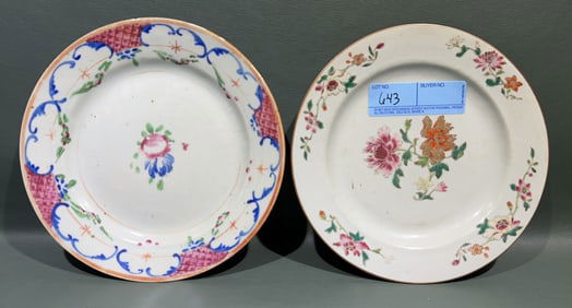 2 ANTIQUE CHINESE EXPORT PLATES
