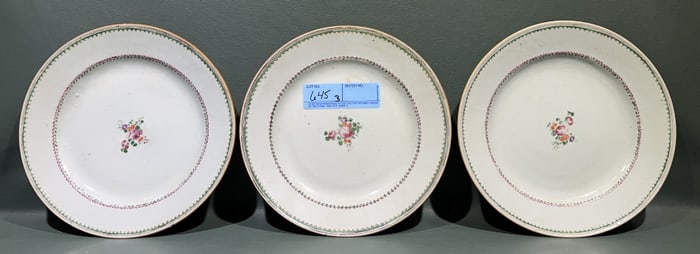 3 ANTIQUE CHINESE EXPORT PLATES