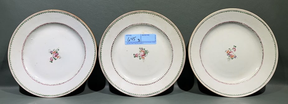 3 ANTIQUE CHINESE EXPORT PLATES (1 of 4)
