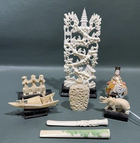 ANTIQUE CHINESE BONE CARVINGS