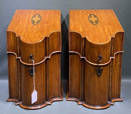 PR. GEORGIAN STYLE INLAID WOOD KNIFE BOXES (1 of 6)