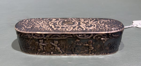 CONTINENTAL SILVER DRESSER BOX W/ CUPIDS