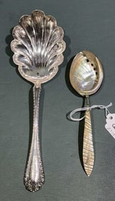 STERLING SERVING SPOON & SHELL SPOON