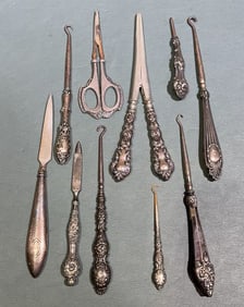 COLLECTION OF VARIOUS STERLING HANDLED PIECES