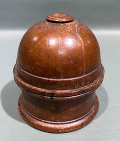 MALTBY, LONDON POCKET GLOBE IN ORGINAL TREEN CASE