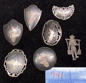 COLLECTION OF VARIOUS STERLING PINS