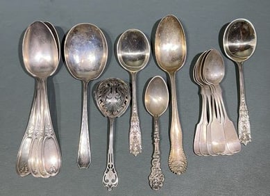 COLLECTION OF LARGE STERLING SPOONS