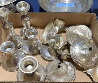 STERLING WEIGHT CANDLE STICKS & SCRAP STERLING