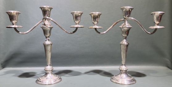 PAIR OF GORHAM STERLING CANDELABRA