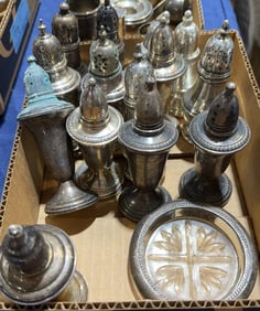 LARGE LOT OF STERLING SHAKERS