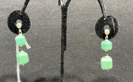 18KT GOLD & HARD STONE EARRINGS