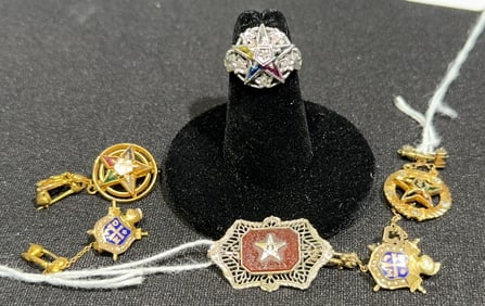 COLLECTION OF 10KT MASONIC JEWELRY