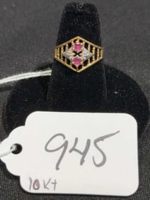 10 KT GOLD LADIES FILIGREE RING
