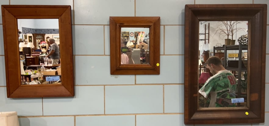 3 ANTIQUE MIRRORS: 32" X 22"