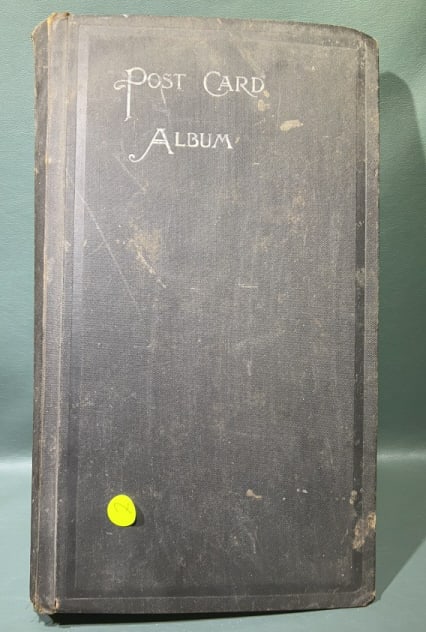 COLLECTION OF POSTCARDS IN ALBUM: 15" X 9"