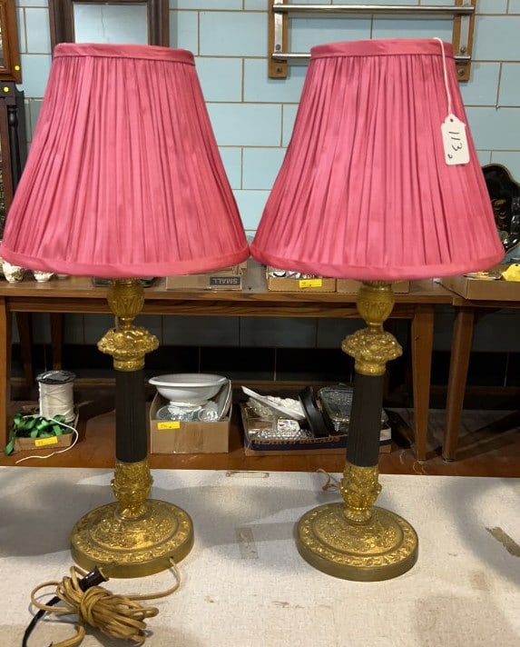 PAIR OF QUALITY BRASS LAMPS (1 of 3)
